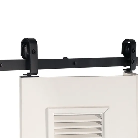 Herrajes para puertas corredizas de granero negras personalizables: solución duradera de acero inoxidable para hogares, oficinas y graneros
