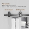 Kit de herrajes para puerta de granero plegable con riel negro y montaje superior