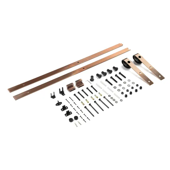 Kit de puerta corrediza de granero de grado industrial para puertas de madera | Acero inoxidable 304 y acabado cromado | Soluciones comerciales y residenciales