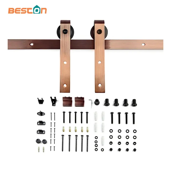 Kit de puerta corrediza de granero de grado industrial para puertas de madera | Acero inoxidable 304 y acabado cromado | Soluciones comerciales y residenciales
