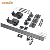 Kit de puerta de granero plegable con rodillo negro montado estilo granero