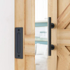 Moderno juego de manijas para puerta de granero empotradas y tiradores de alta resistencia, color negro, suave y silencioso, de 12 pulgadas | Herrajes premium para puertas interiores