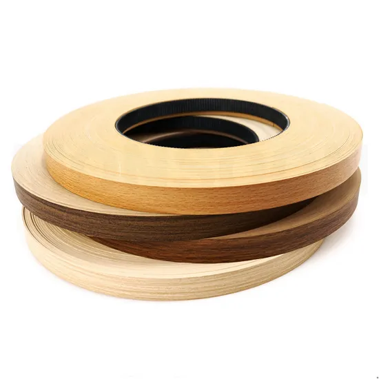 Perfil de tira de cantos coextruido de PVC de plástico brillante de grano de madera
