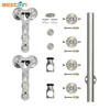 Kit de herrajes para puerta corrediza de granero de acero inoxidable 304 | Acabado cromado para puertas de madera | Soluciones comerciales y para interiores de servicio pesado