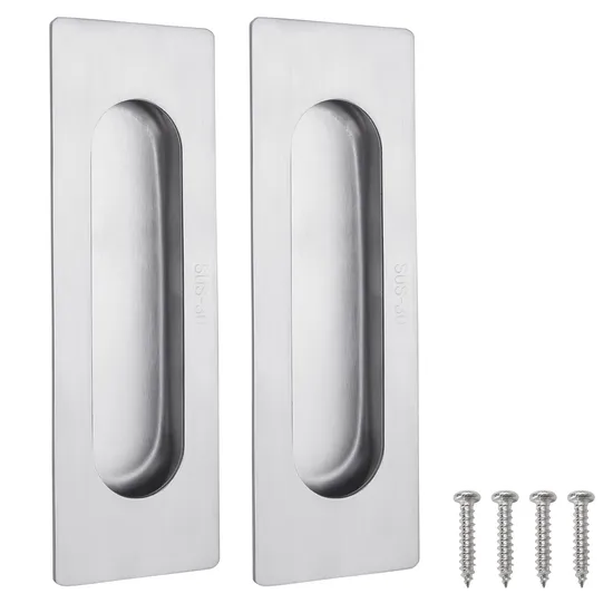 Tiradores empotrados modernos de acero inoxidable de 4,72 pulgadas: manijas deslizantes pequeñas para un almacenamiento elegante en la cocina y el armario