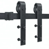 Kit de rodillo superior curvo de acero fundido sólido con recubrimiento en polvo negro – Resistente para instalación de puertas de granero de madera