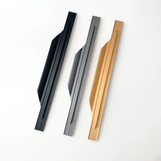 Tiradores de aluminio para muebles con tirador de perfil y tirador de dedo para puerta de armario