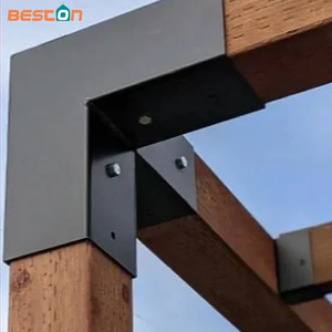 Soporte de pérgola de esquina derecha de 3 vías 4X4 Ss con 4 anclajes de brida