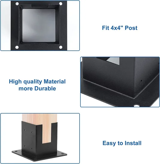 Soporte de ángulo recto de 4 vías de acero inoxidable 4X4, Hardware del kit de bricolaje para pérgola/cenador