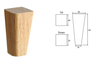 Patas cónicas cuadradas de madera maciza tallada | Accesorios de muebles naturales para sofás y sillas.