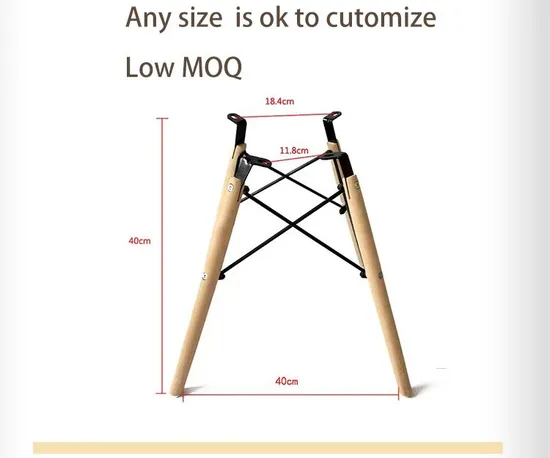 Base de silla de madera duradera directa de fábrica con marco y patas de madera maciza de haya