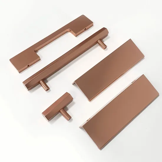 Herrajes para muebles, gabinete, manija de baño, tirador de cocina de aluminio de oro rosa