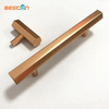 Cajón de puerta de cocina, manija del cajón del gabinete de barra en T hexagonal brillante de oro rosa