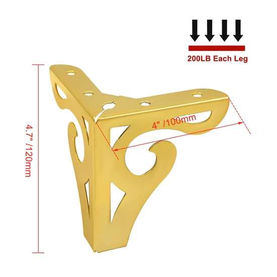 Patas redondas ajustables de metal para muebles – Patas centrales de repuesto gruesas y resistentes para camas, sofás, armarios y listones de mesa
