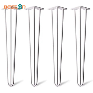 Las mejores patas de mesa de horquilla blancas de 28 pulgadas - 4 piezas, 880 libras de servicio pesado, 3 varillas negras para mesas de café y escritorios - Patas para muebles de bricolaje