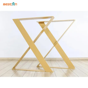 Muebles de oficina, escritorio de comedor, forma de X, patas de mesa de comedor de café de acero de metal