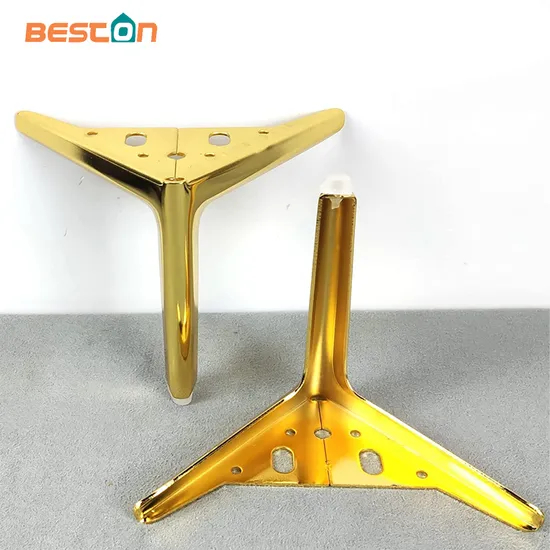 Patas de sofá de acero cromado dorado de lujo: repuesto para muebles y camas
