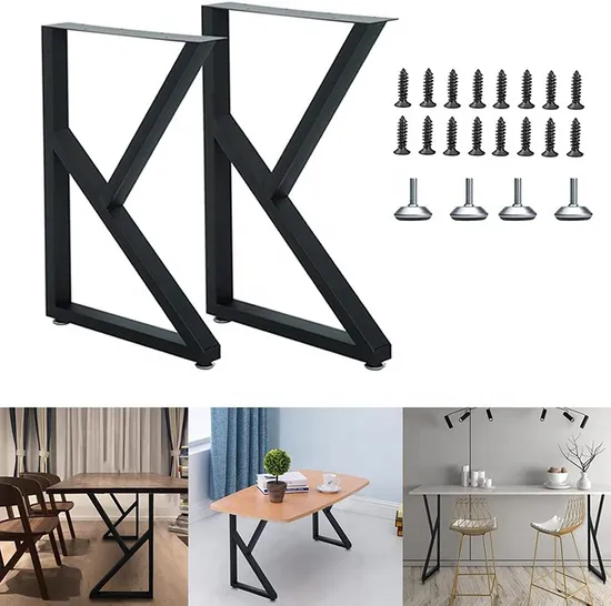 Soporte de banco de hierro fundido industrial, pata de mesa de comedor de metal para mesa