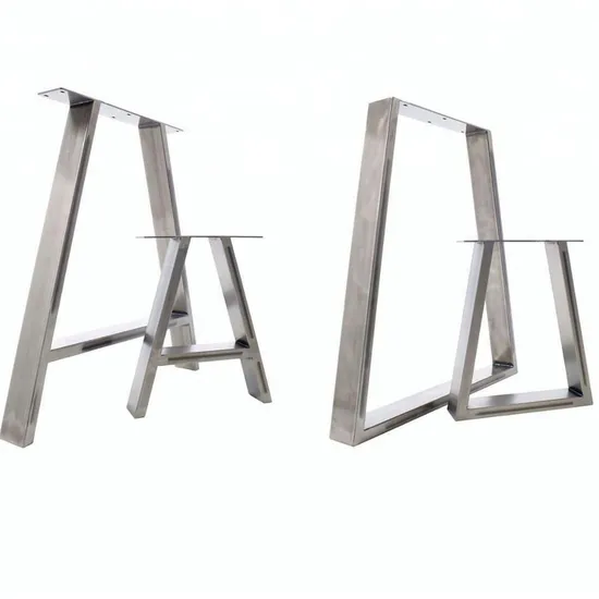 Patas de mesa de comedor de acero inoxidable modernas trapezoidales a precio de fábrica